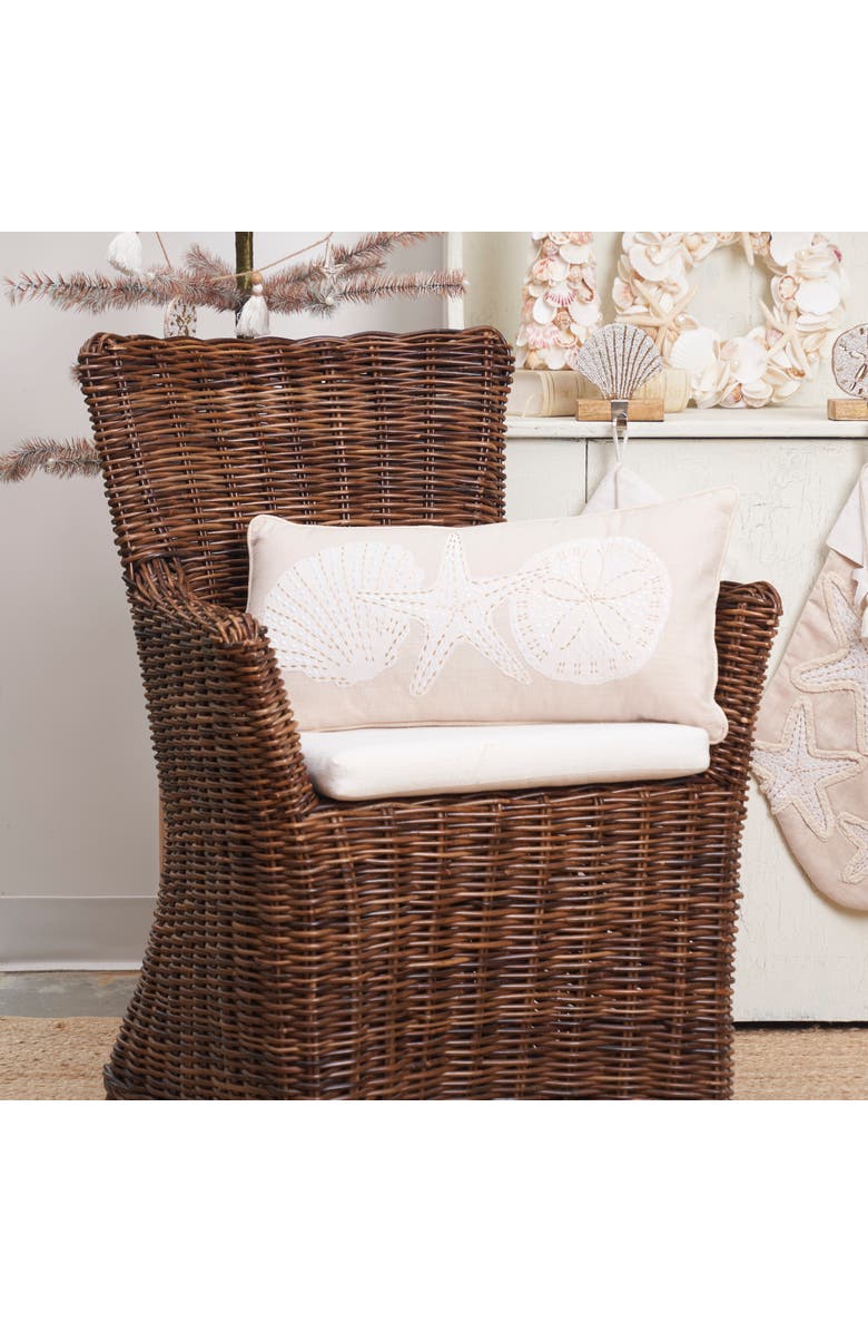 C&F Home Gold Coast Multi Shells Throw Pillow, 12" x 24", Alternate, color, Beige