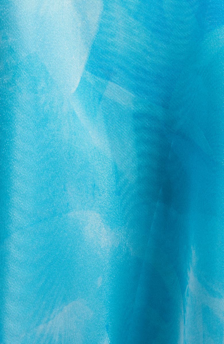 Eliza J One-Shoulder Georgette Ballgown, Alternate, color, Blue