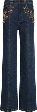 Cinq à Sept Crystal Ivy Embellished Jeans