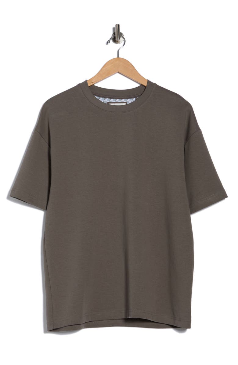 DENIM AND FLOWER Medium Weight Stretch Cotton T-Shirt, Main, color, Brown