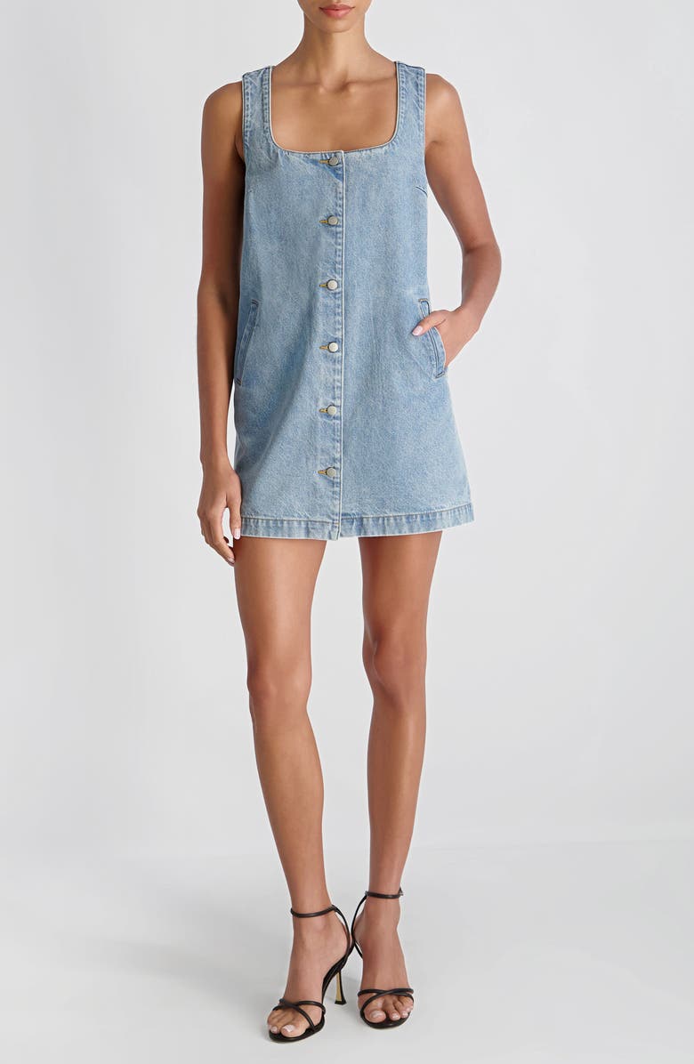 French Connection '90s Denim Minidress, Main, color, Blue Denim Wash