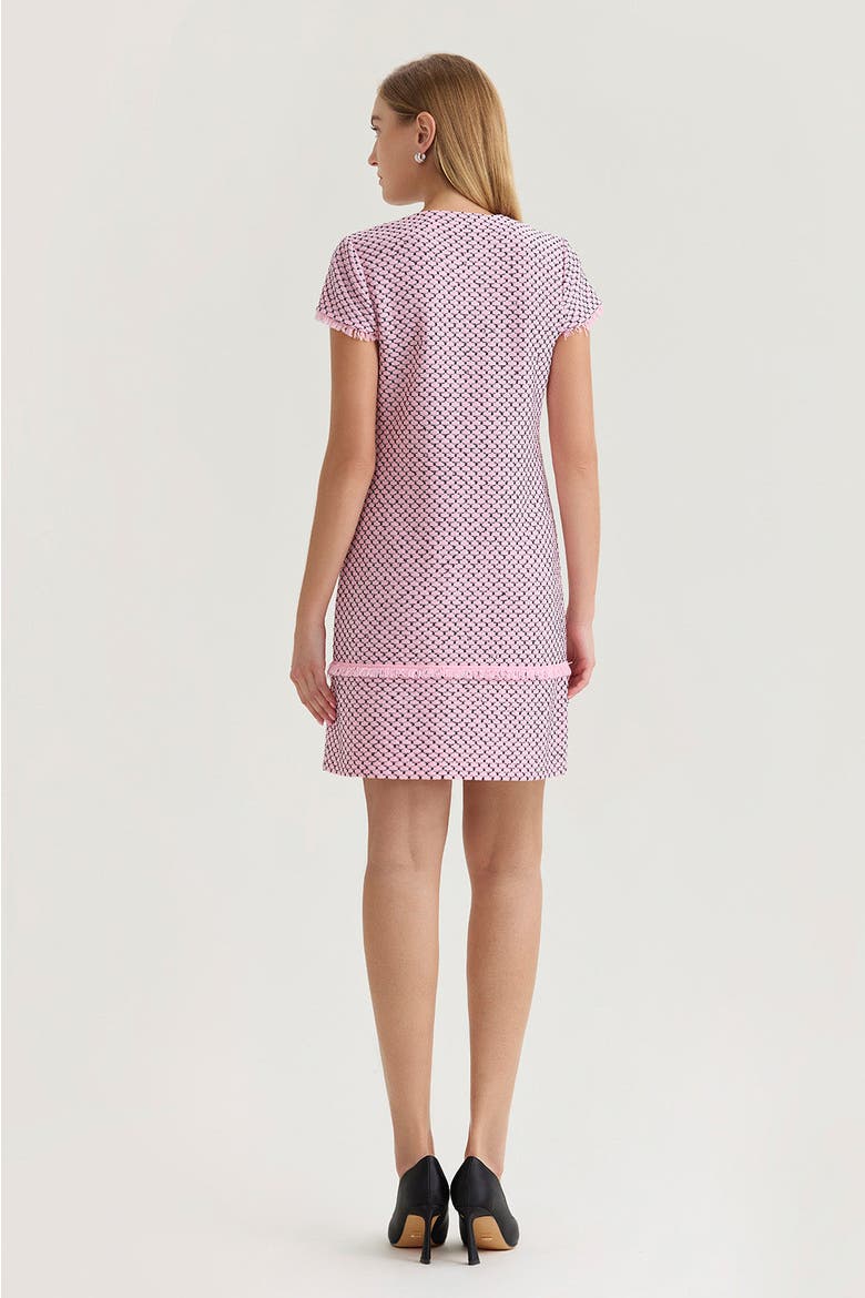 Family Savvy Shell Stitch Knit Sheath Dress, Alternate, color, Perfect Pink/Black