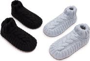 MUK LUKS 2 Pair Pack Cuffed Sweater Knit Ballerinas