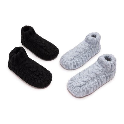Muk Luks 2 Pair Pack Cuffed Sweater Knit Ballerinas In Multi