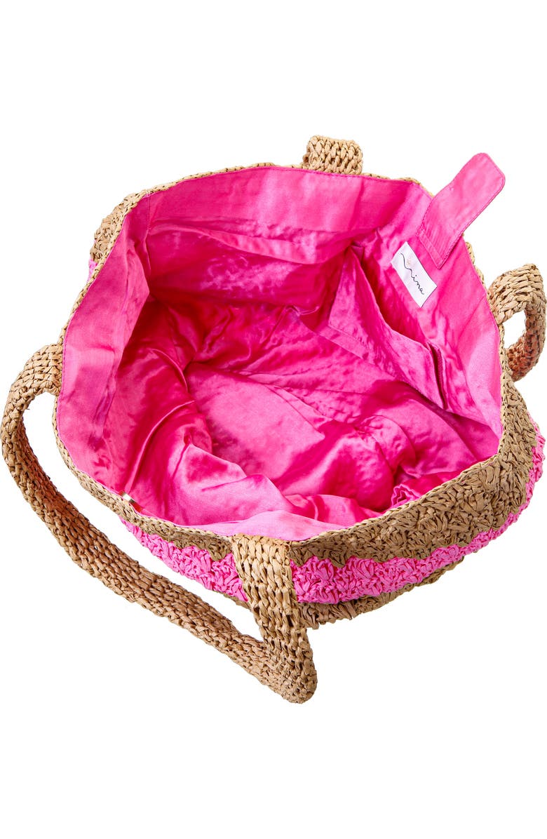 Nina Adah Faux Raffia Tote, Alternate, color, Natural-Pink