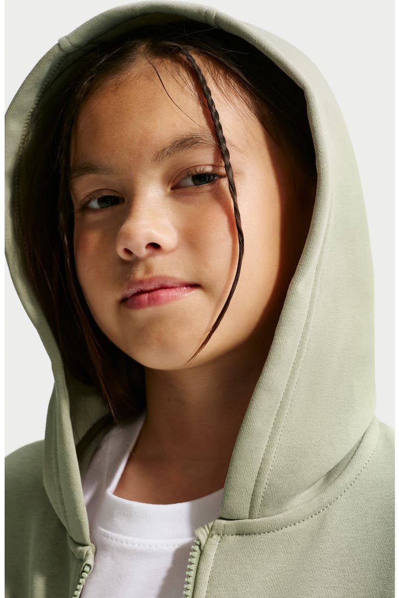 Kids' Sportswear Club Fleece Full-Zip Hoodie, Alternate, color, SPRUCE FOG/ WHITE