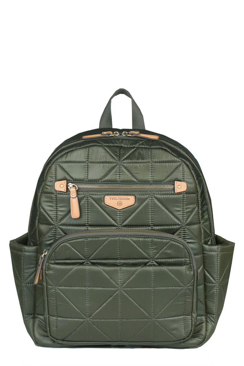 'Companion Backpack' Quilted Nylon Diaper Bag, Main, color, OLIVE