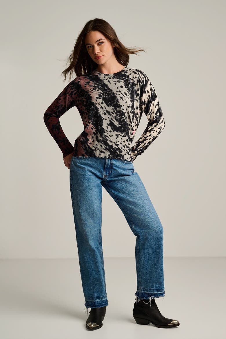 Running Wild Cotton Sweater, Alternate, color, Chocolate Feather