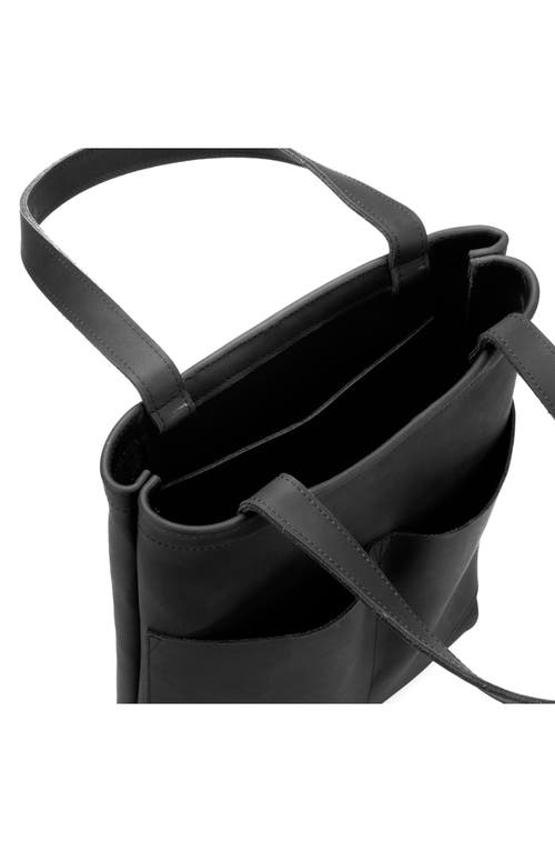 Ezra Arthur Brooklyn American Steer Leather Tote Bag In Black