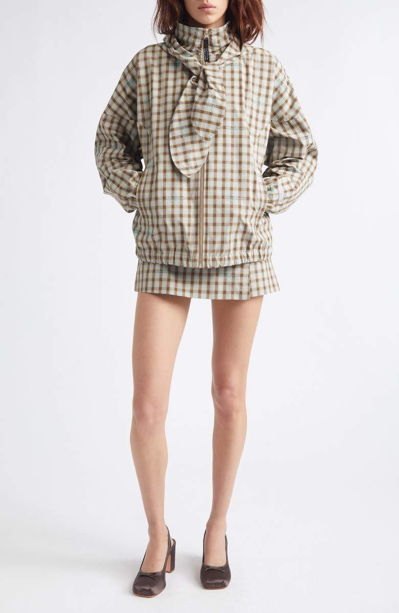 Sandy Liang Pomme Micromini Skort, Alternate, color, Brown Multi