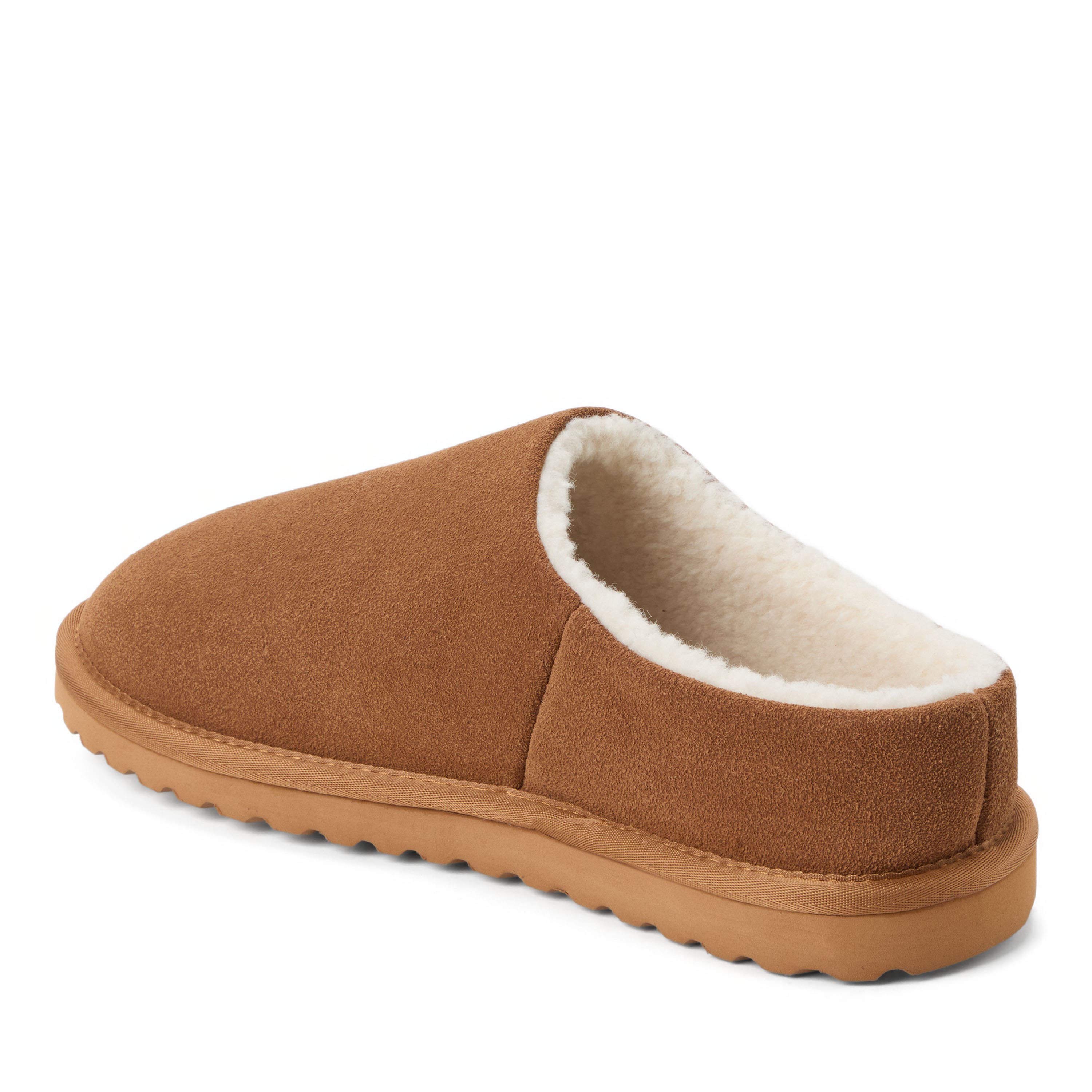 Genuine Suede Modern Clog Slippers, Alternate, color, Tan