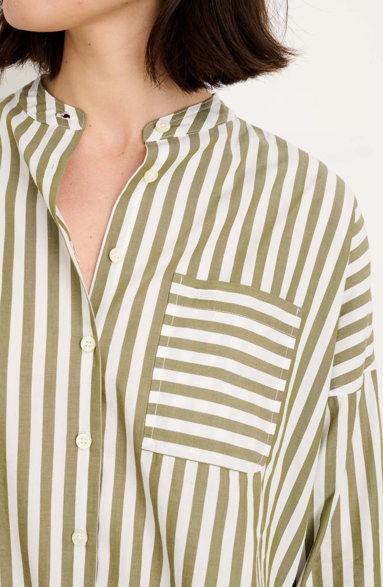 Alex Mill Mixed Stripe Band Collar Button-Up Shirt, Alternate, color,