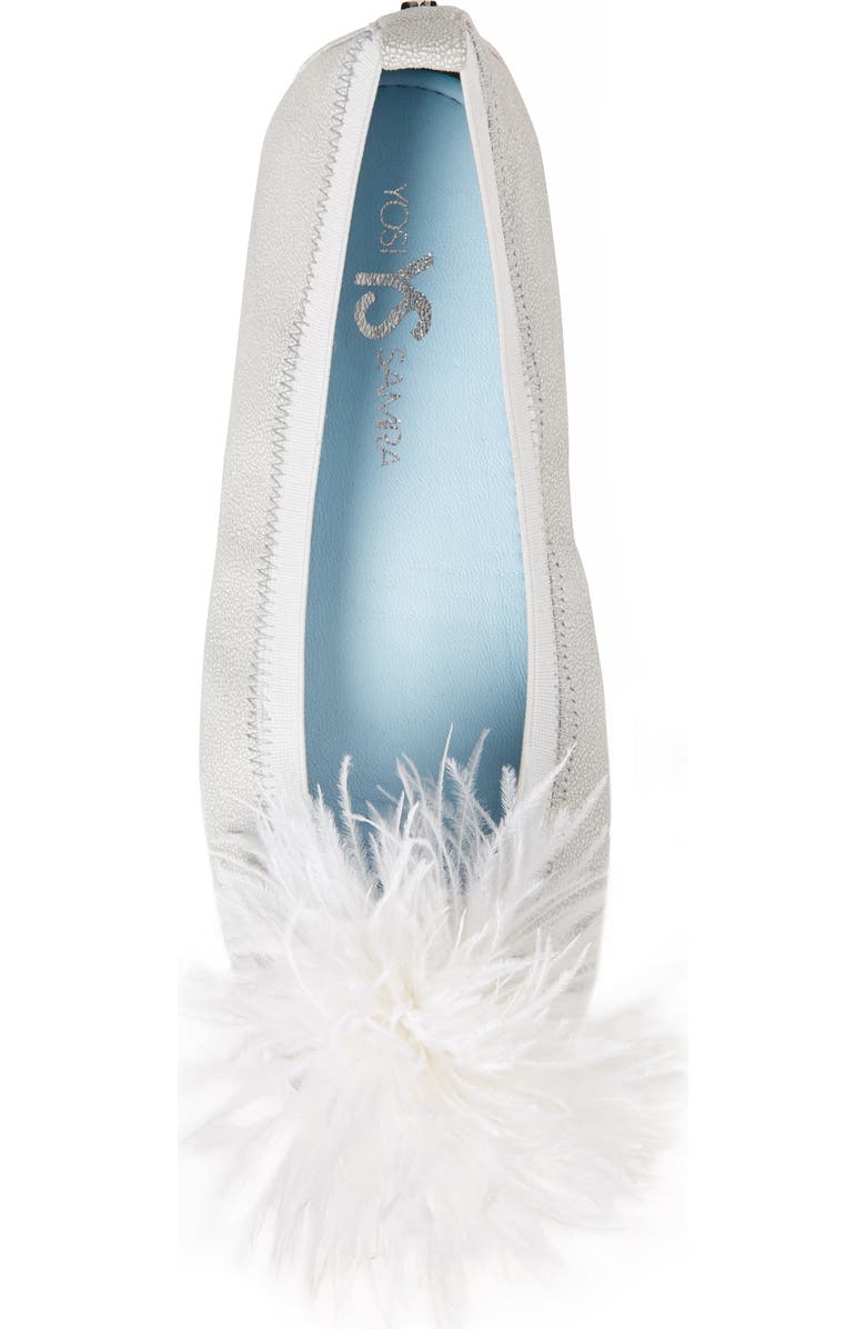 Yosi Samra Marabou Feather Pompom Flat, Alternate, color,