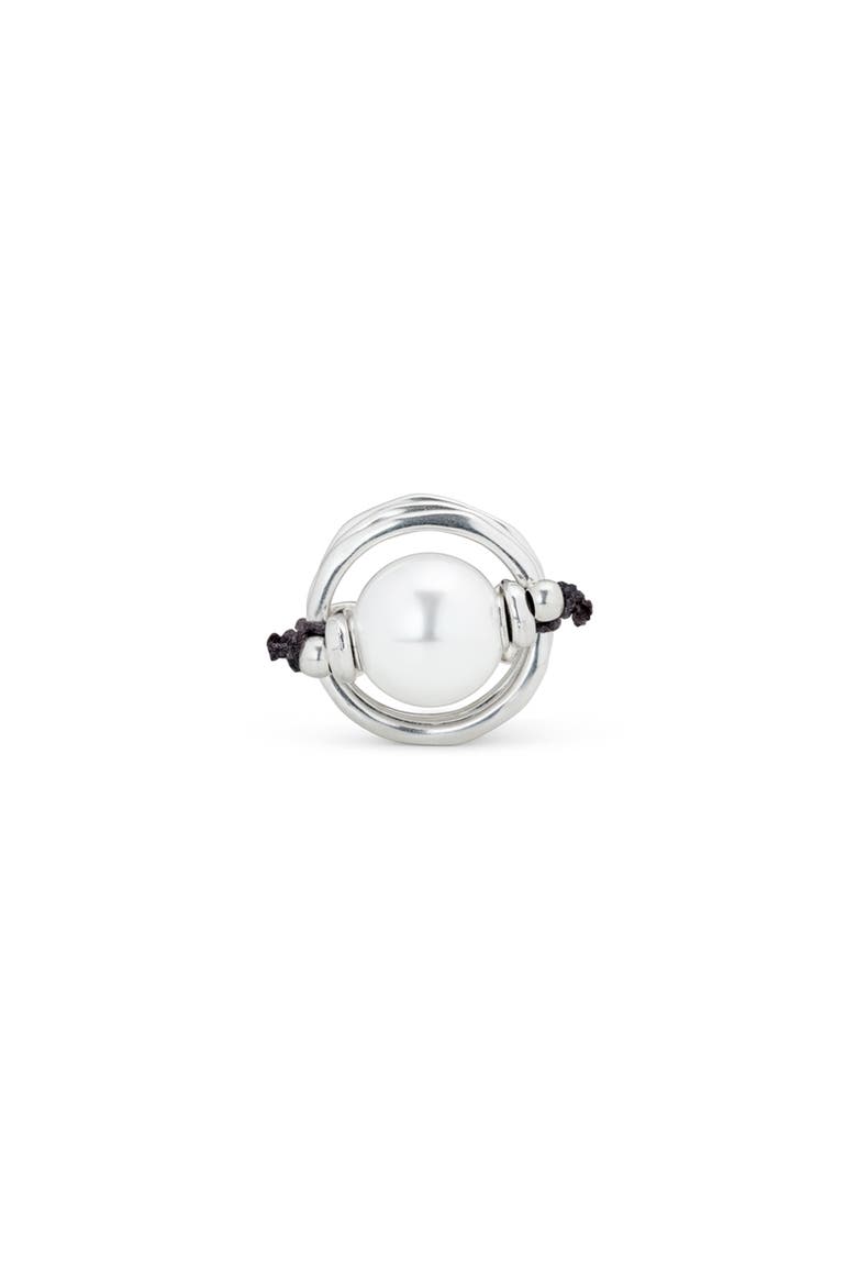 Pearl Leather Fusion Ring, Alternate, color, Silver