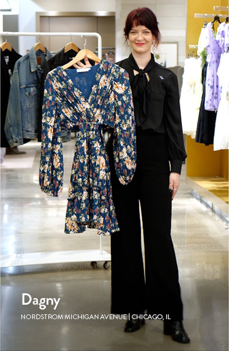 Floral Side Cutout Long Sleeve Dress, sales video thumbnail