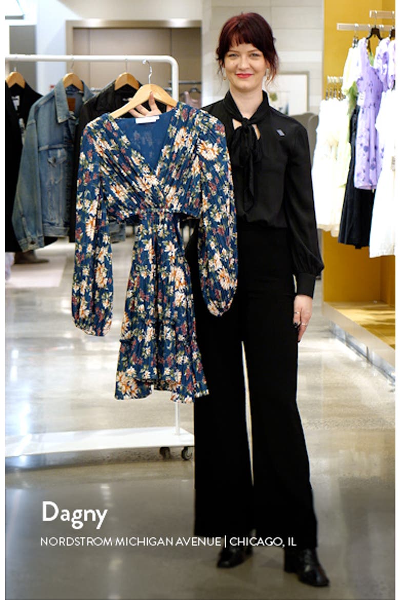 Floral Side Cutout Long Sleeve Dress video