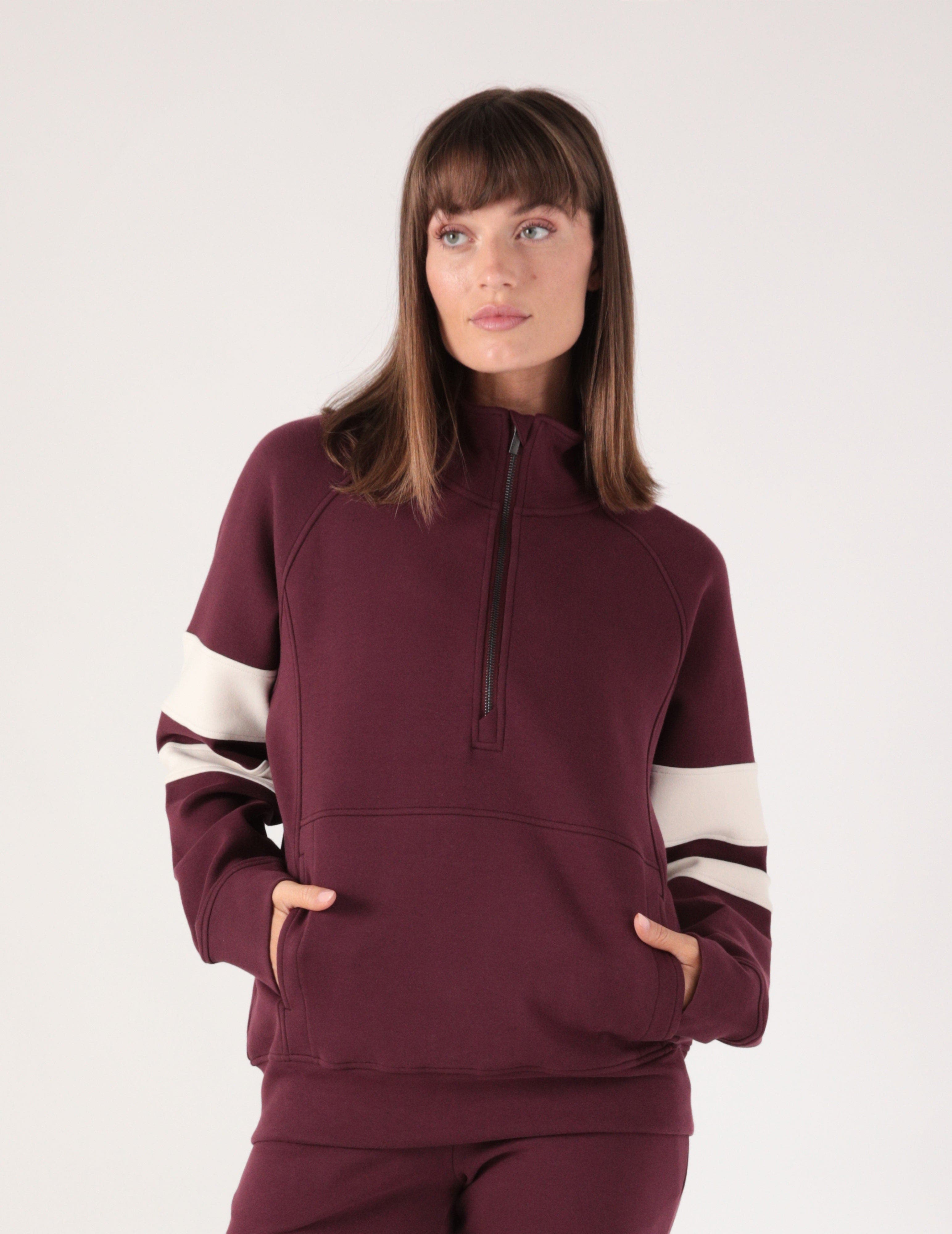 Crimson Velvet/Oatmilk Stripes