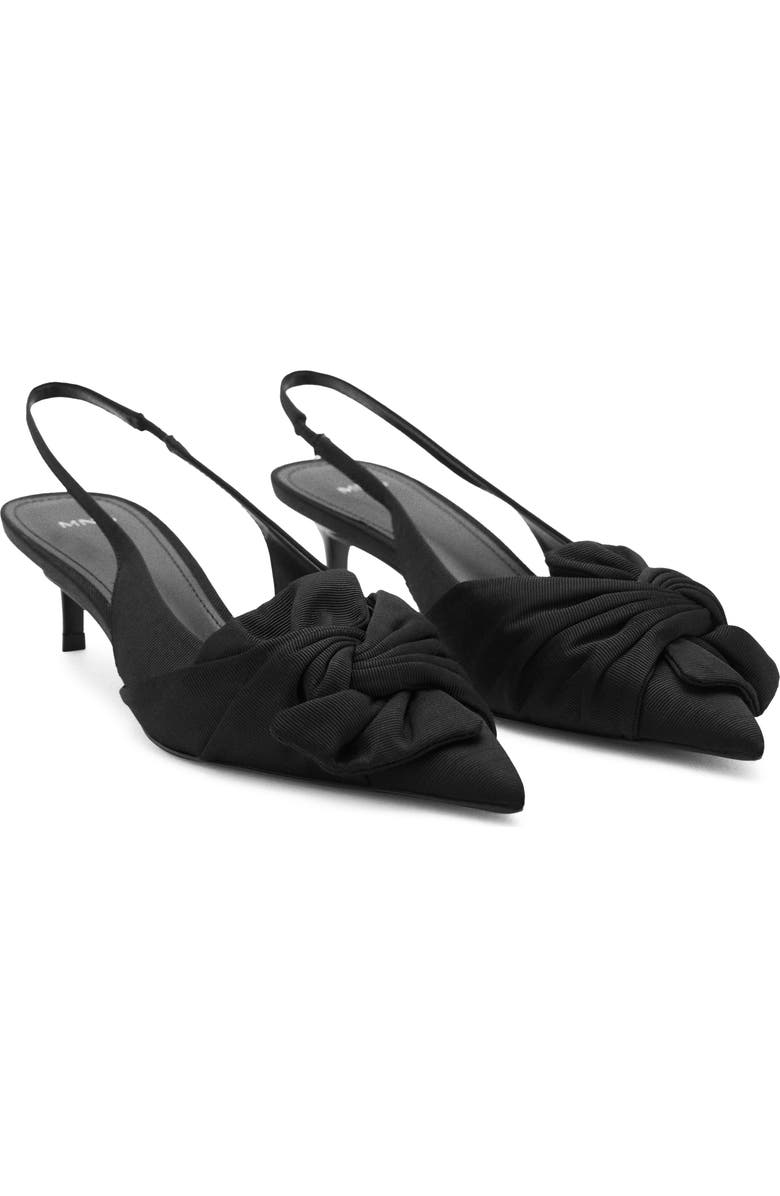 MANGO Slingback Pointed Toe Kitten Heel Pump, Main, color,