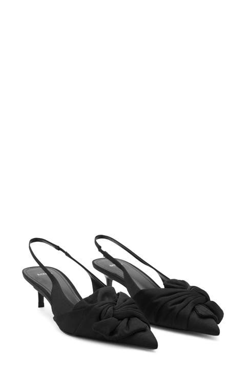 Slingback Pointed Toe Kitten Heel Pump (Women)