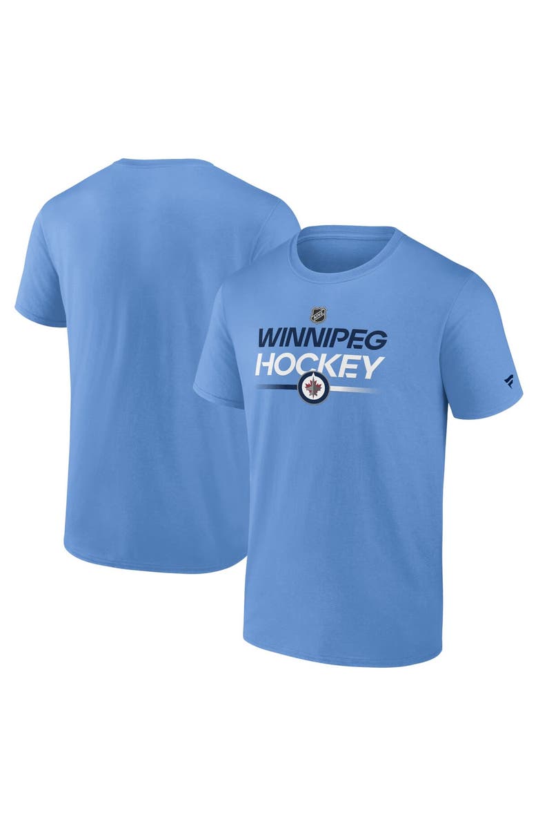 FANATICS Men's Fanatics Branded Blue Winnipeg Jets Authentic Pro Wordmark Alt Logo T-Shirt, Main, color,