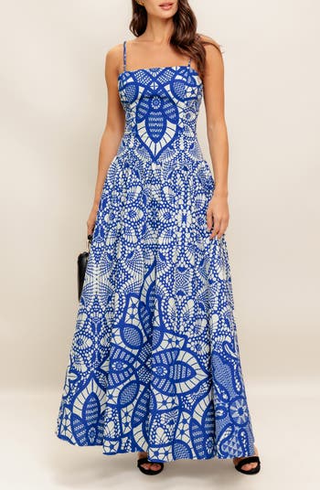 Print Cotton Maxi Sundress