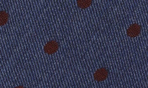 David Donahue Polka Dot Wool & Cashmere Tie In Blue