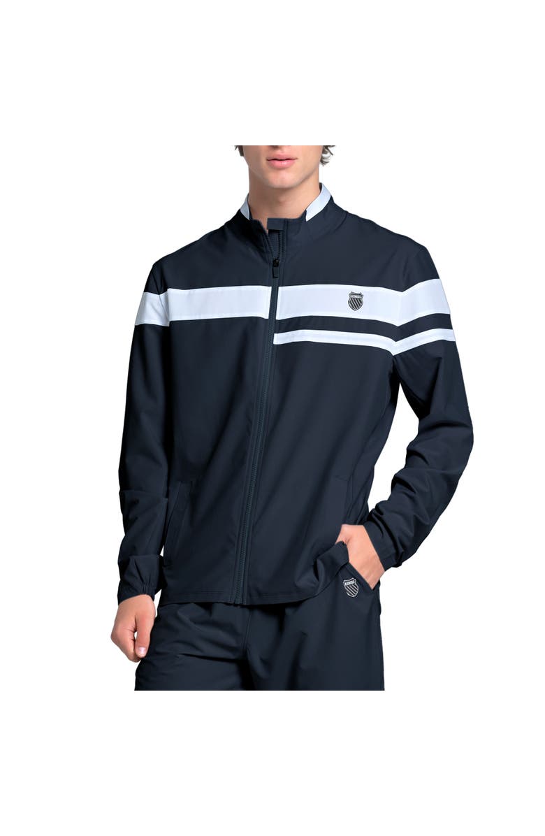 K-Swiss Ripstop Mens Tennis Jacket, Main, color, Black