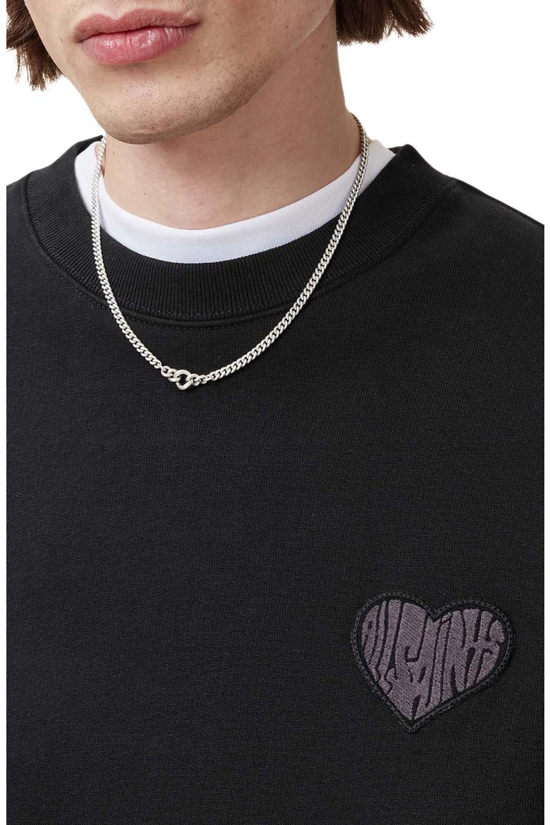 Lover Crewneck Sweatshirt, Alternate, color, WASHED BLACK