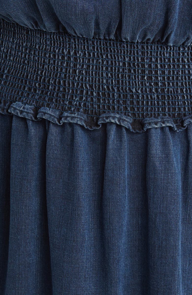 Rails Amina Vintage Wash Smocked Minidress, Alternate, color, Dark Vintage