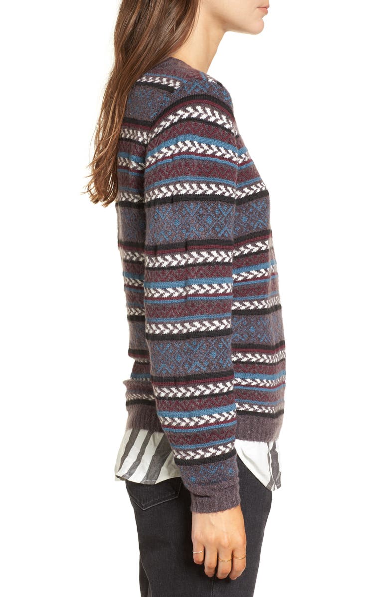 Treasure & Bond Fair Isle Stripe Sweater, Alternate, color, 