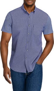 W.R.K Geometric Short Sleeve Button-Down Shirt
