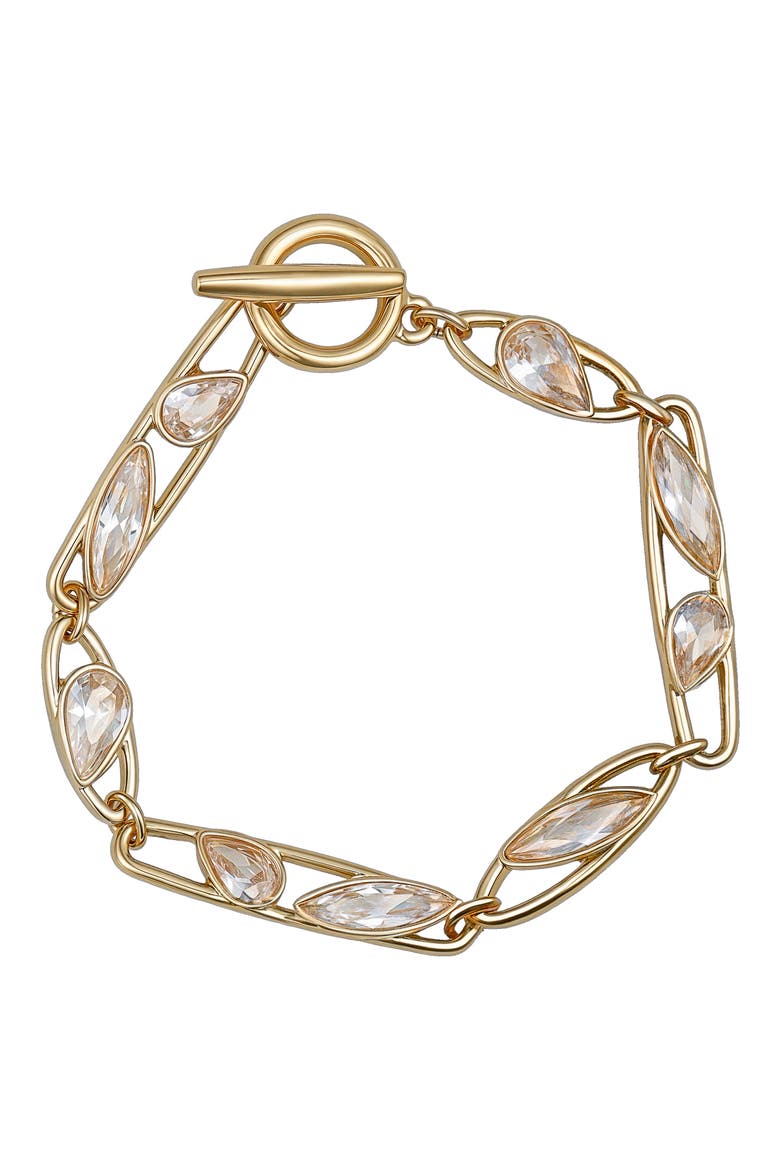 Crystal Toggle Bracelet, Main, color, GOLD TONE