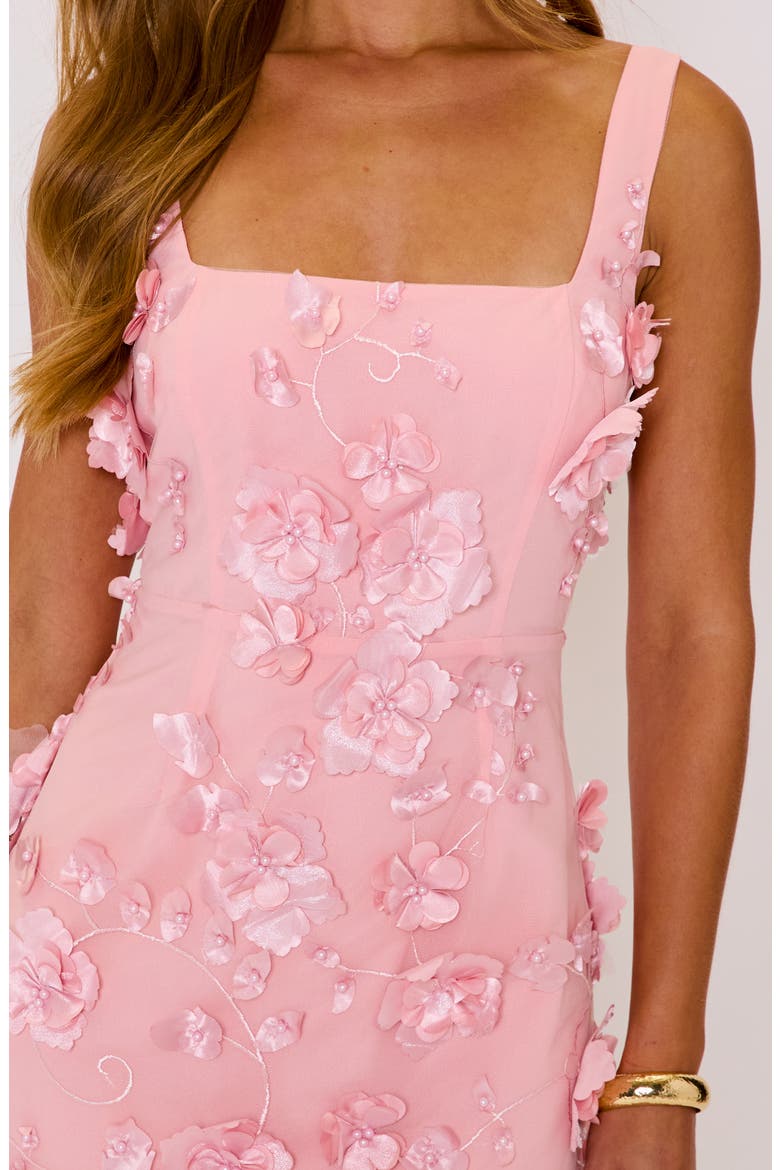 Amber Floral Appliqué Minidress, Alternate, color, PINK