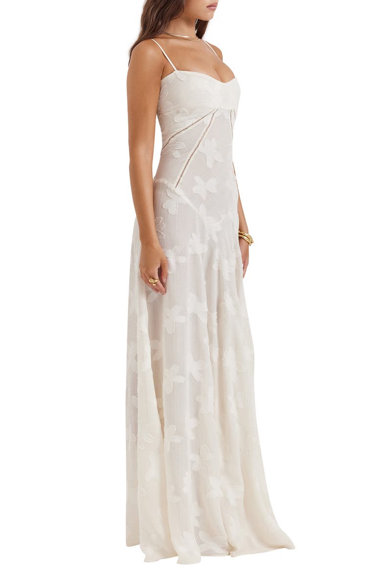 Seren Blush Sheer Lace-Up Back Gown, Alternate, color, VINTAGE CREAM