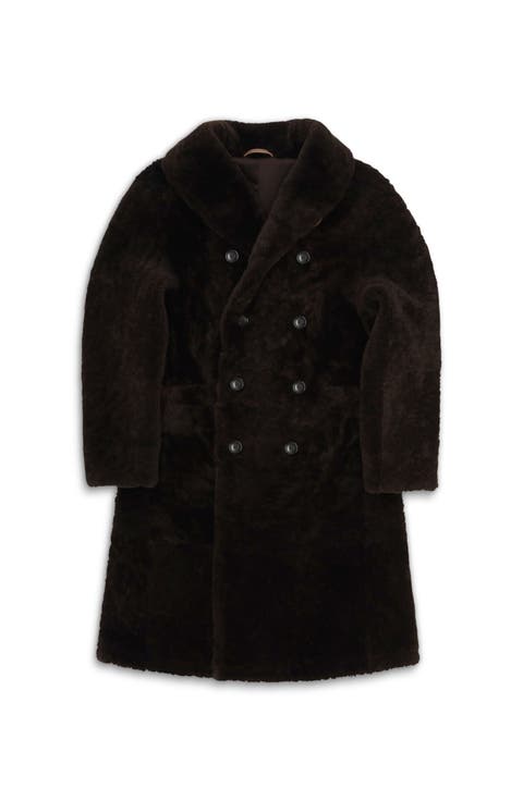 Perce Shearling Double-Breasted Coat