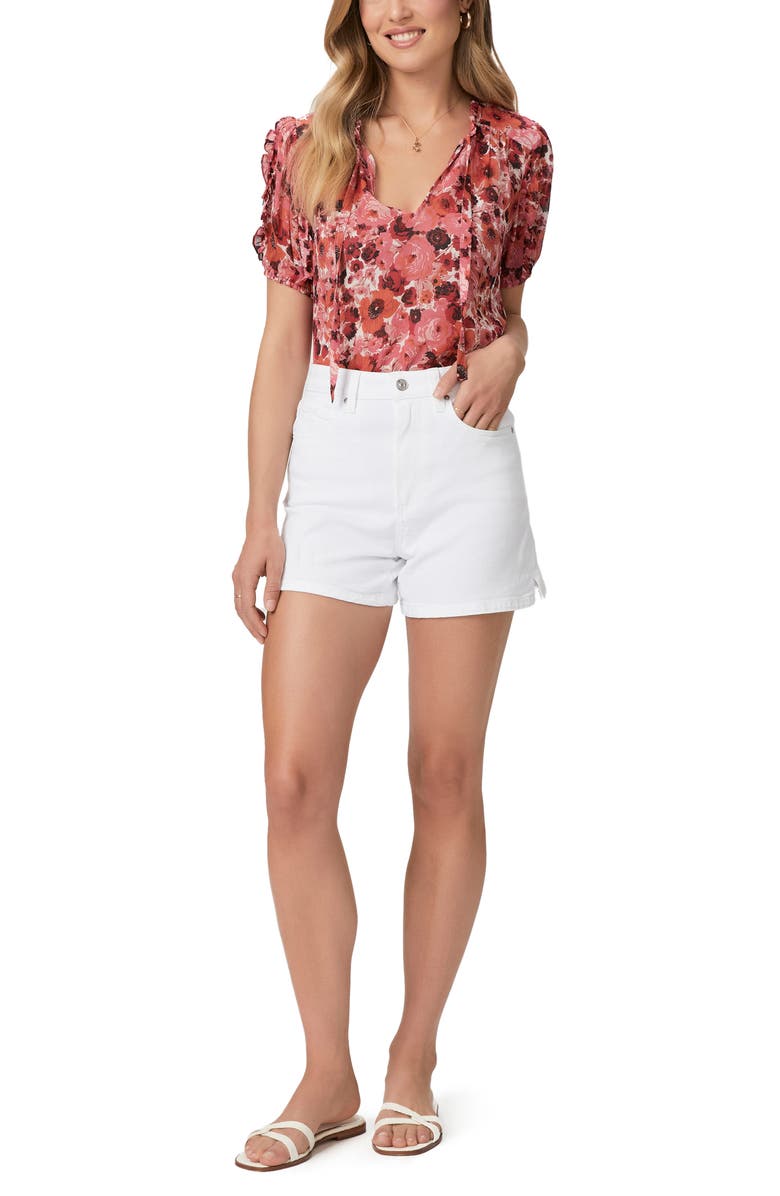 PAIGE Dandelion Floral Silk Top, Alternate, color, Bissou Multi