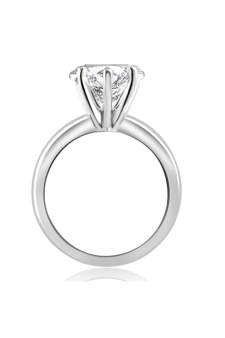 3Ct Gold Certified Lab Grown Heart Cut Diamond Engagement Ring, Alternate, color, 14k White Gold