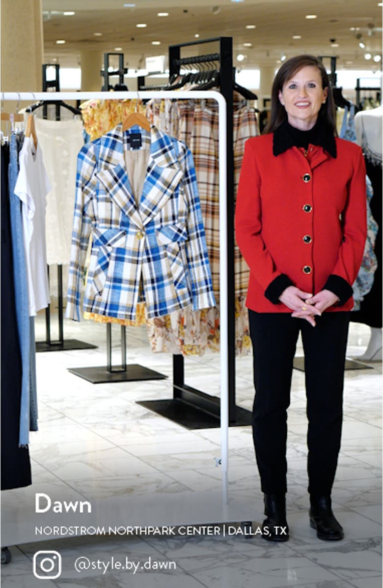 Cutaway Plaid Linen & Cotton One-Button Blazer, sales video thumbnail