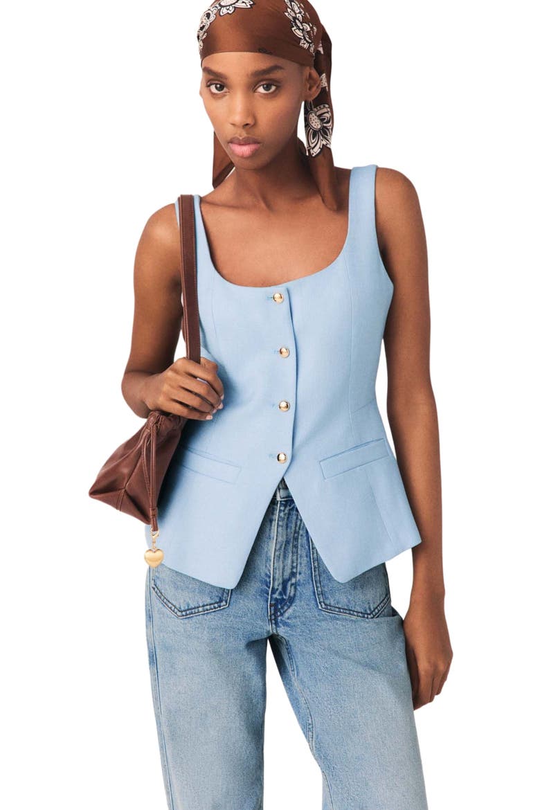 Long tailored jacket, Alternate, color, Blue sky