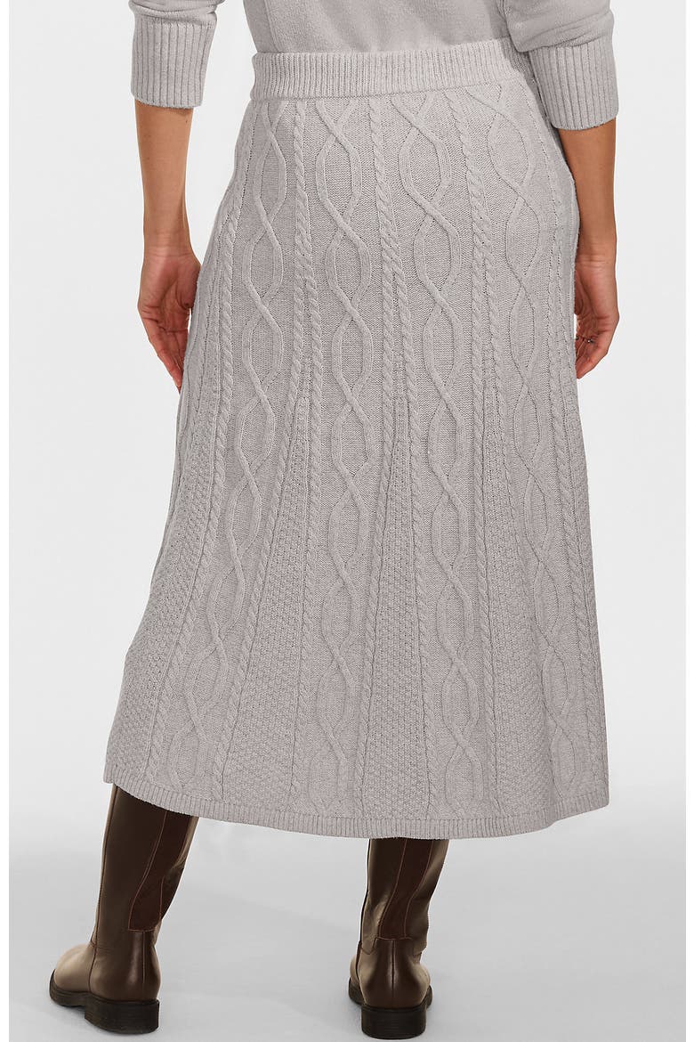Cozy Lofty Cable Fluted Midi Sweater Skirt, Alternate, color, Oatmeal Tan Heather