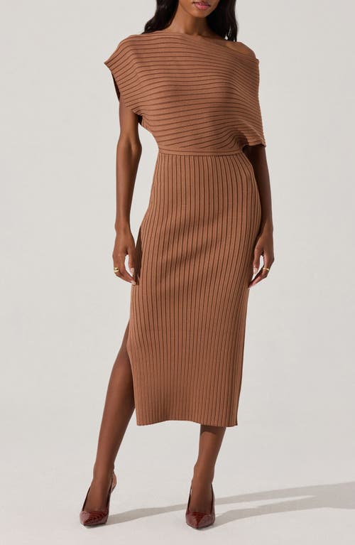 ASTR the Label One-Shoulder Wide Rib Sweater Dress