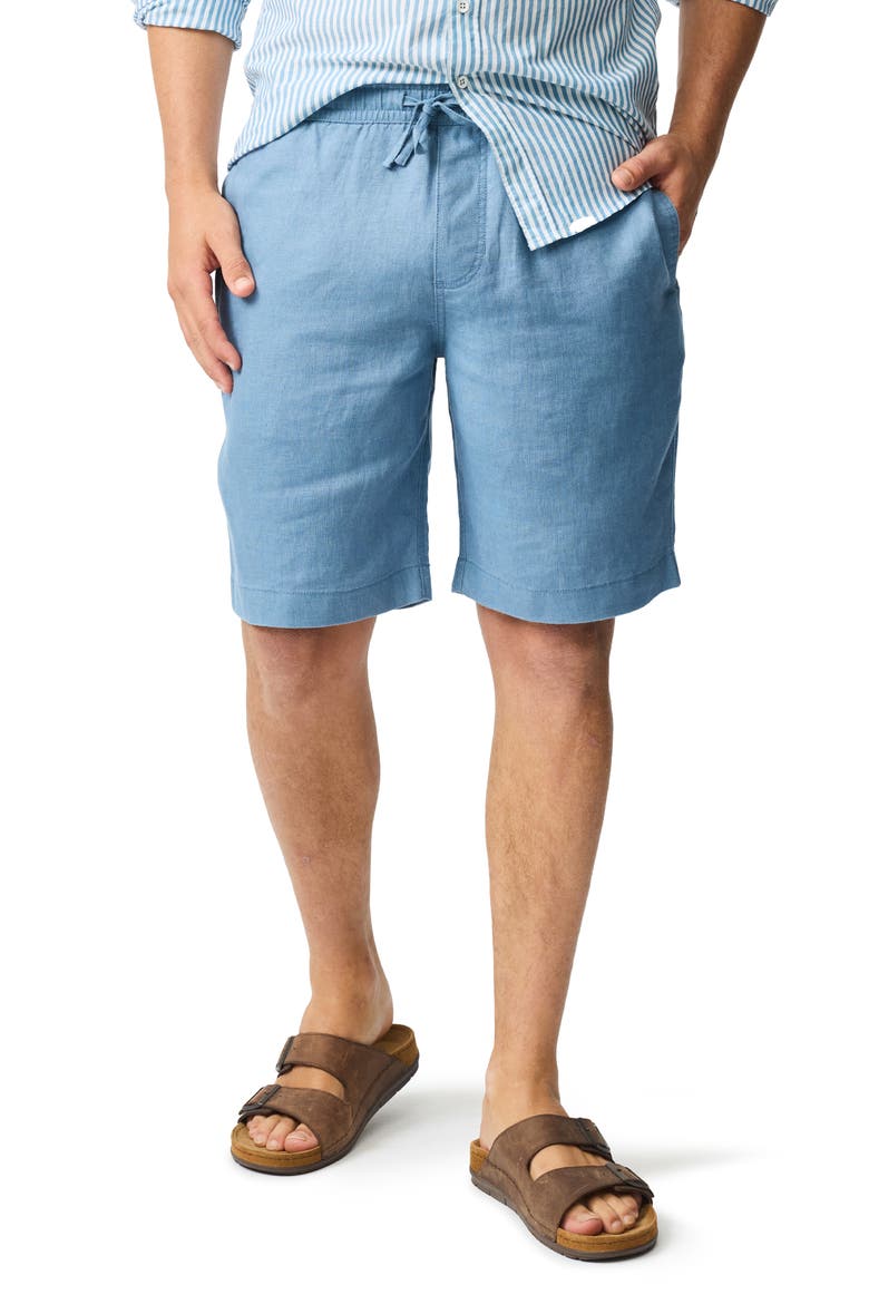 Linen Shorts, Main, color, TEAL