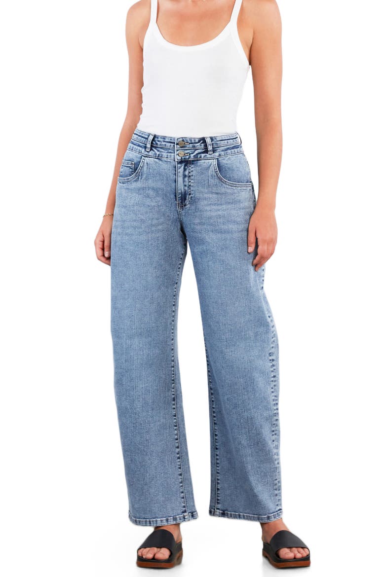 Abigail Double Waist Relaxed Straight Leg Jeans, Alternate, color, PACIFIC BLUE
