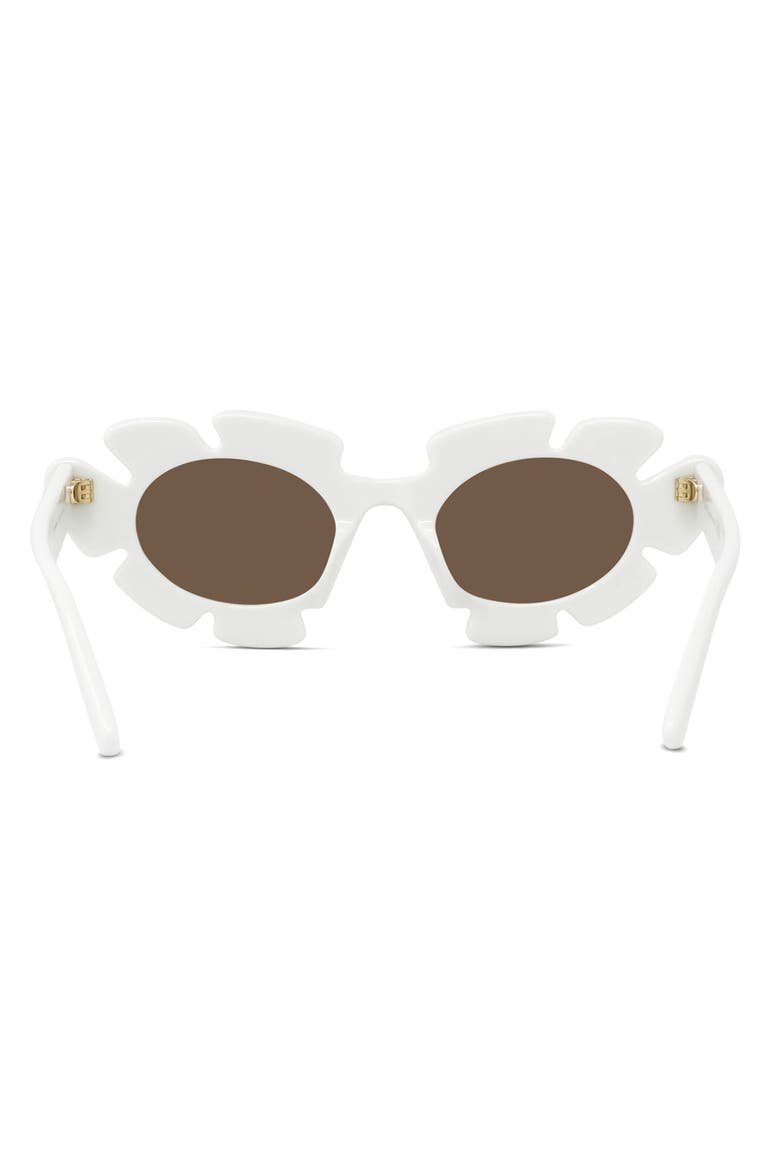 x Paula's Ibiza Flower 47mm Small Cat Eye Sunglasses, Alternate, color, WHITE / BROWN