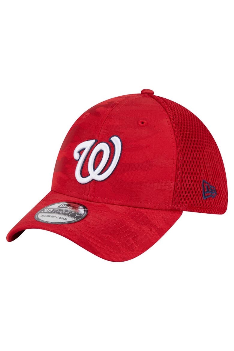 Men's New Era Red Washington Nationals Subtle Camo 39THIRTY Flex Hat, Alternate, color, Red