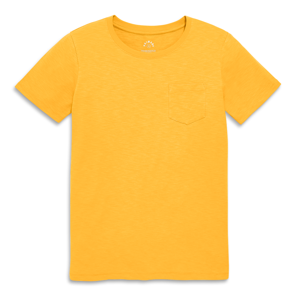 Shop Primary Adult Slub Pocket Tee In Sunflower