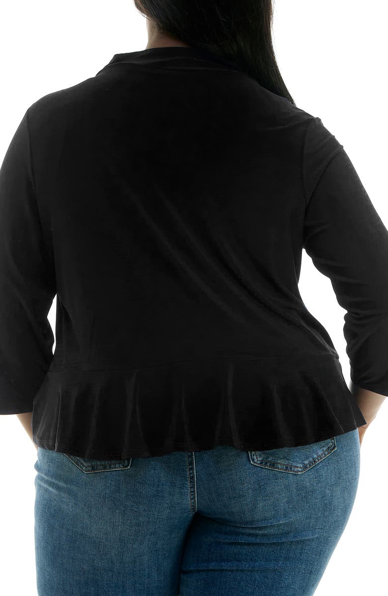 Nina Leonard Ruffle Bolero, Alternate, color, Black