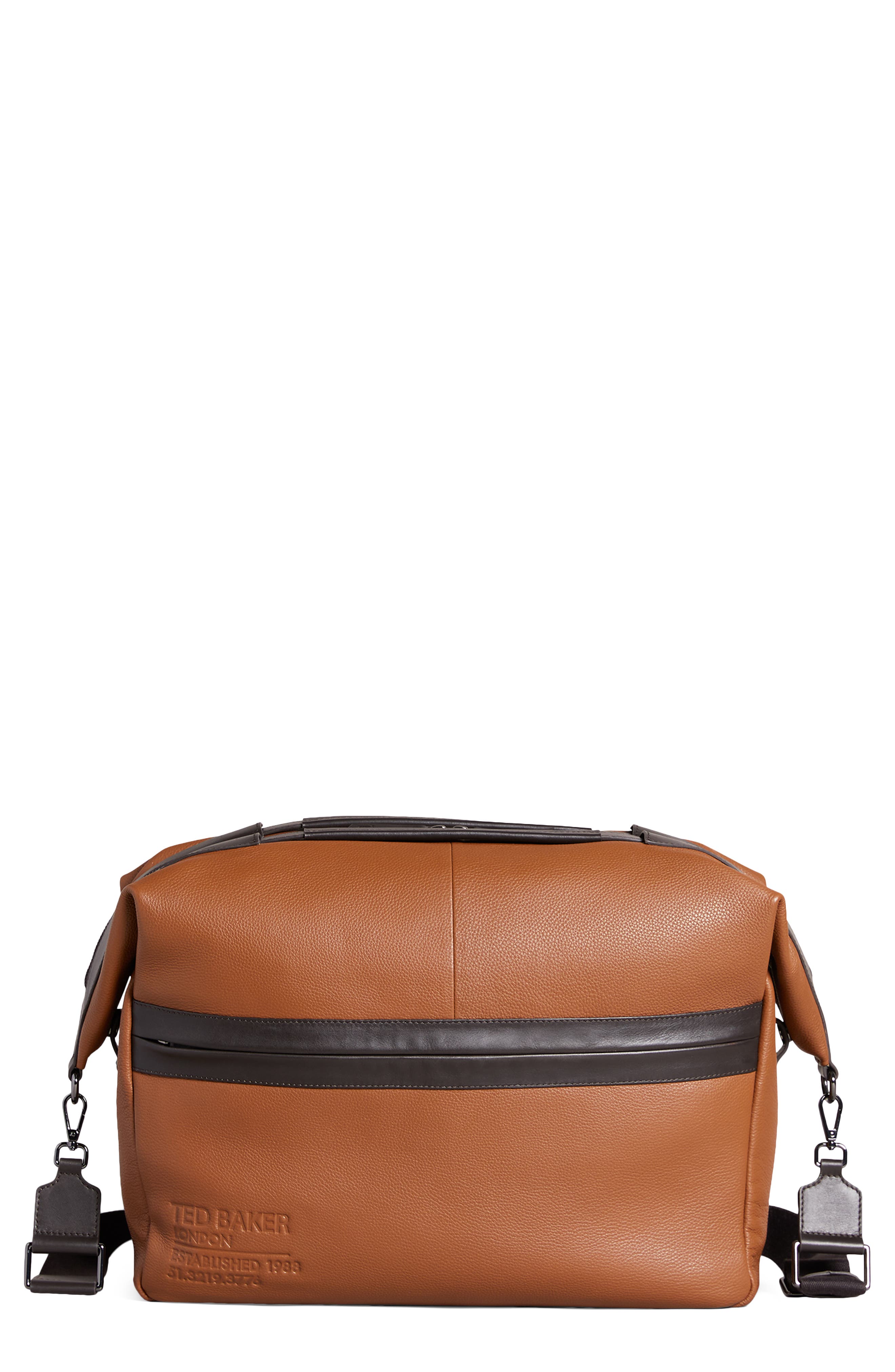 Ted Baker London Kaisel Leather Holdall Bag, Main, color, 