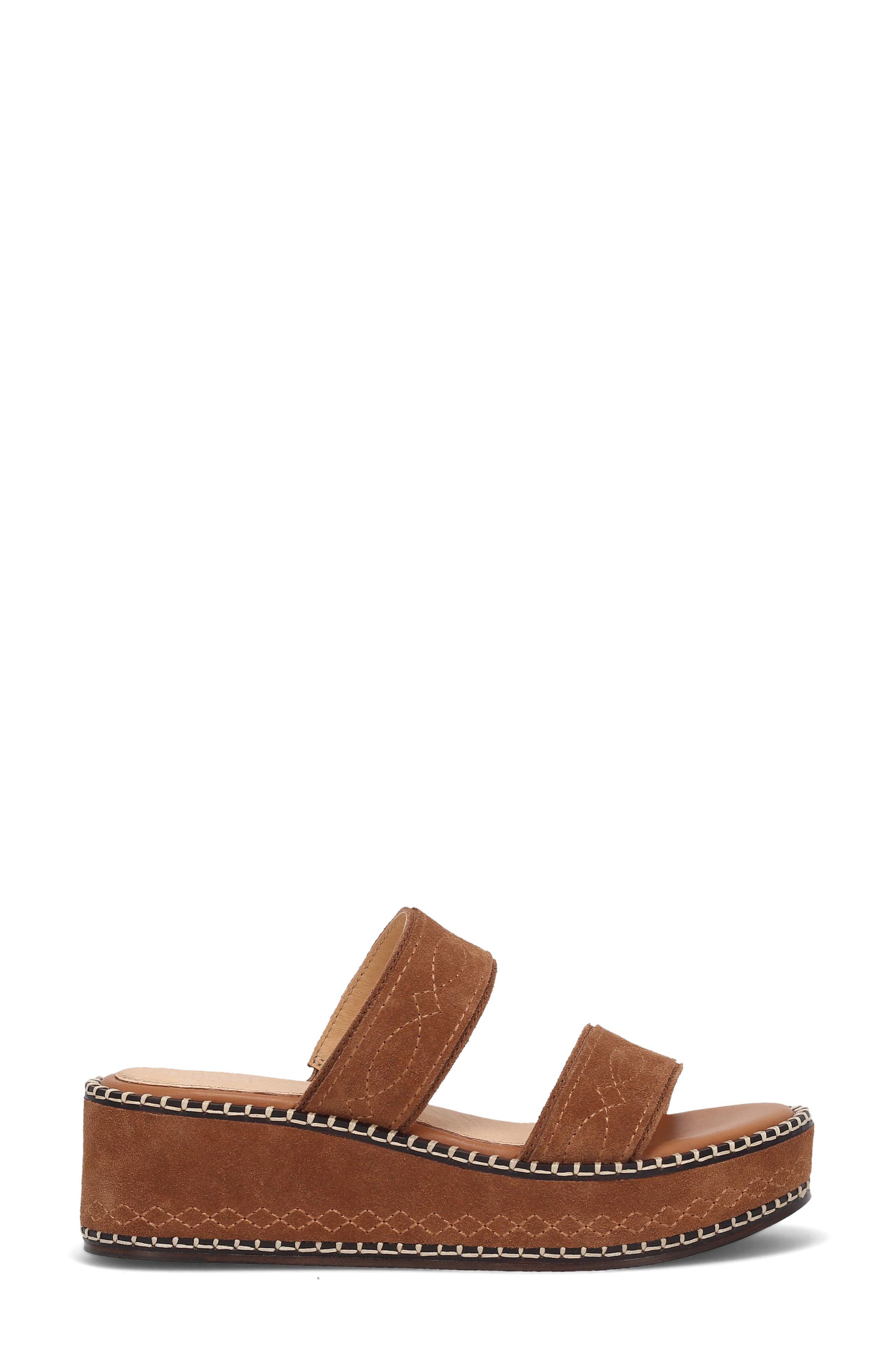 Frye Joy Platform Wedge Sandal, Alternate, color, Bark