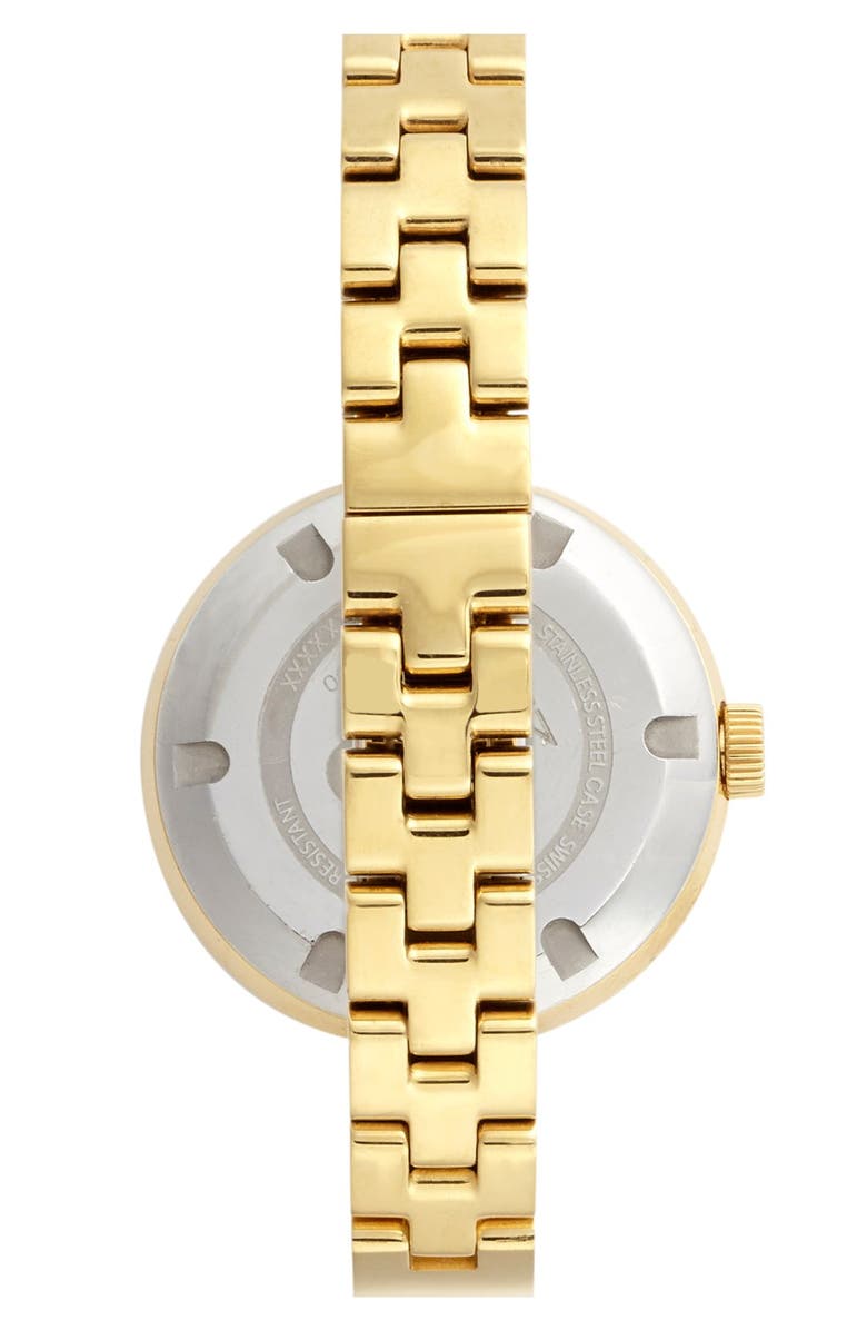 Movado 'Bold' Crystal Accent Bangle Watch, 34mm, Alternate, color, Gold Dial